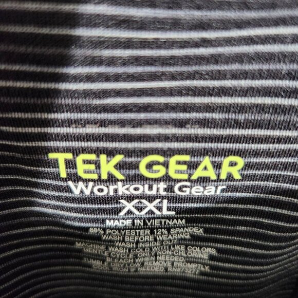 Tek Gear Womens Shirt XXL Striped Long-Sleeve Performance Black White Polyester - Picture 6 of 11
